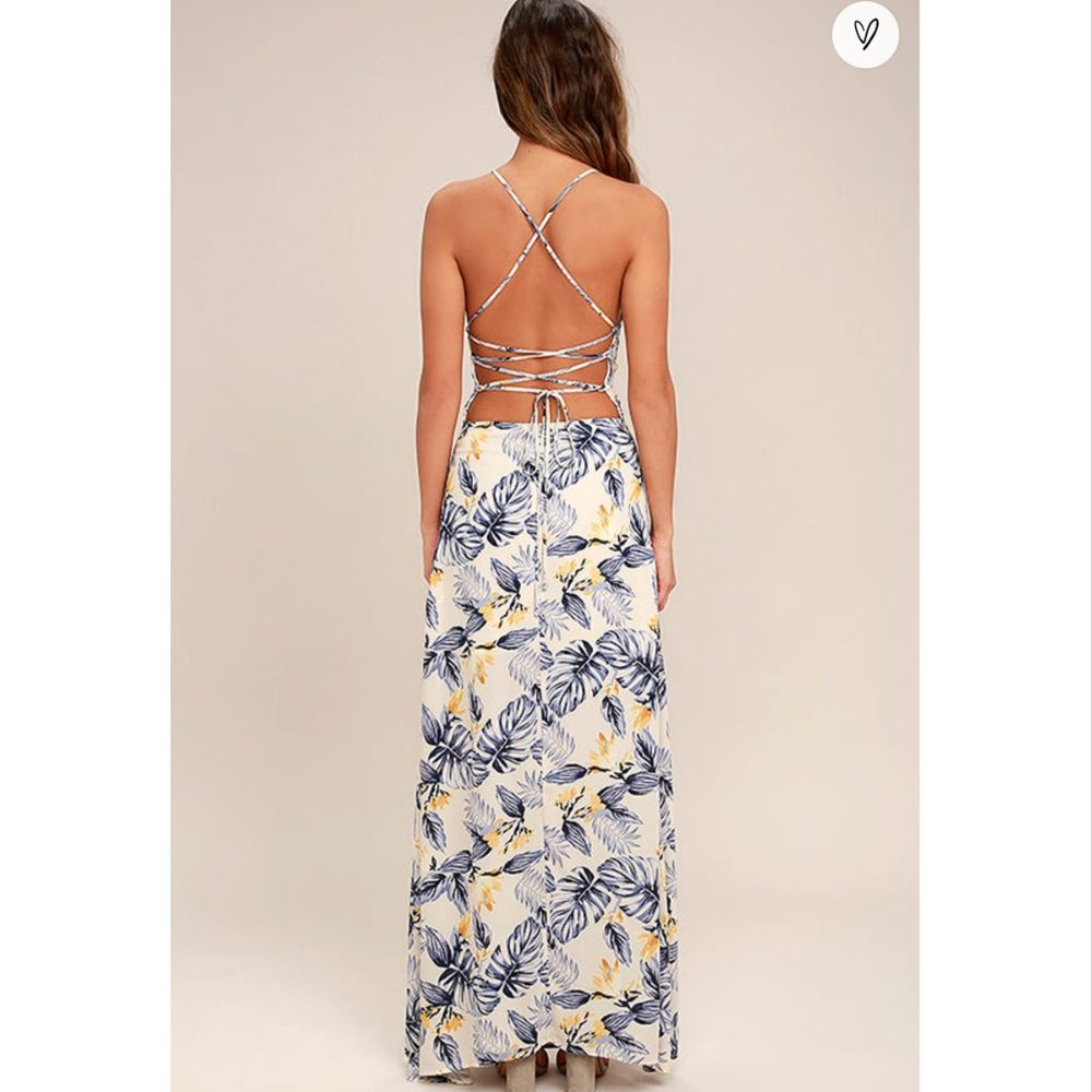 Lace-Up Back Maxi Dress